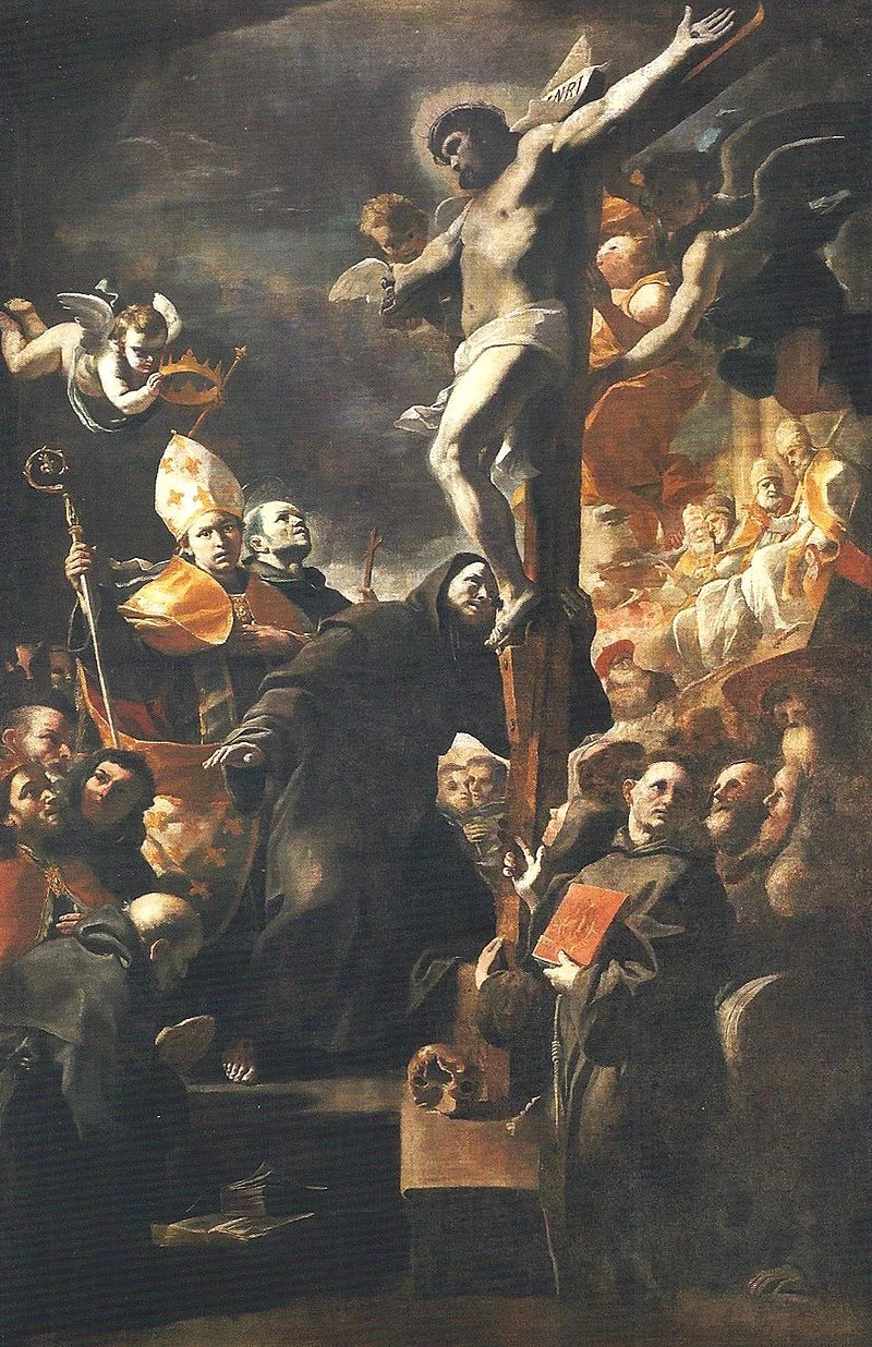 Crocifisso e santi francescani - Napoli, Basilica di San Lorenzo Maggiore